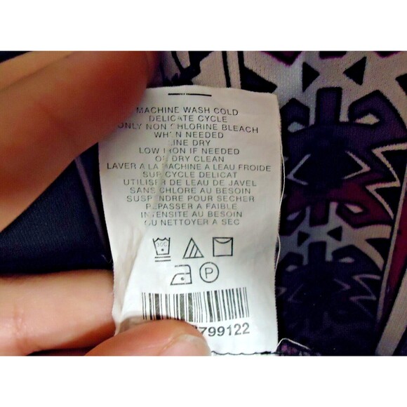 Motherhood Maternity Dress Long Sleeve Multicolored Geometric V-neck Midi Sz Med - Picture 7 of 12